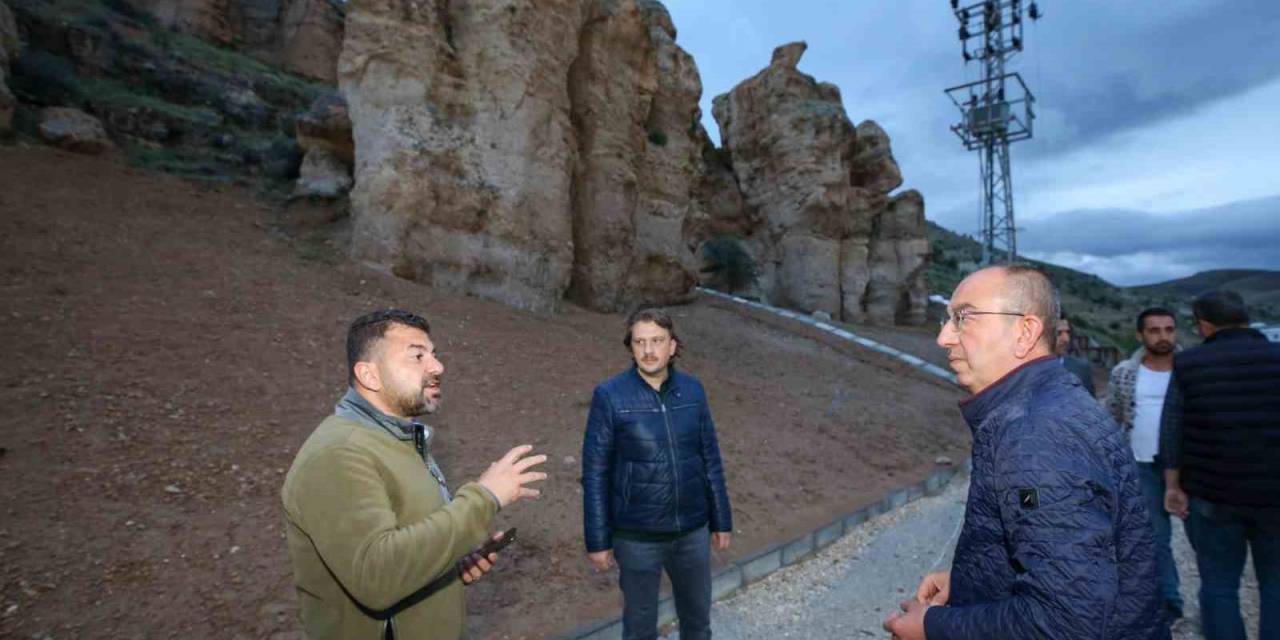 Meram Dere’nin Peri Bacaları Kızlar Kayası Turizme Kazandırılıyor