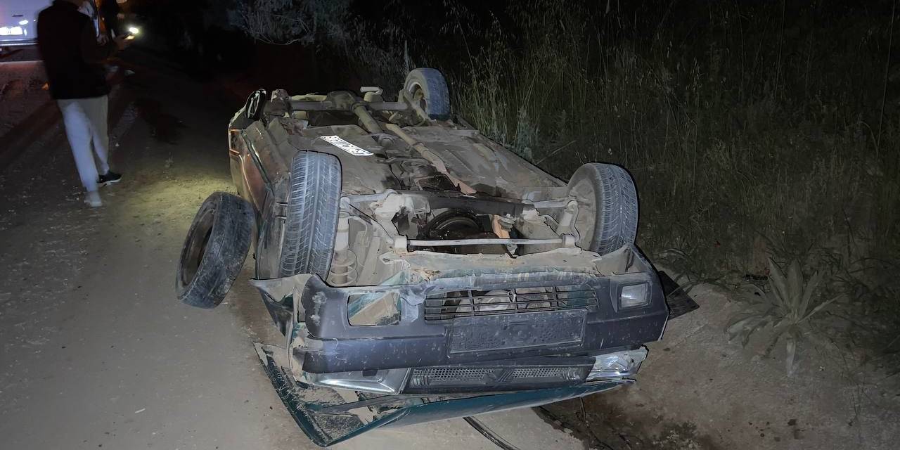 Duble Yolda Kaza: Takla Atan Otomobilin Sürücüsü Yaralandı