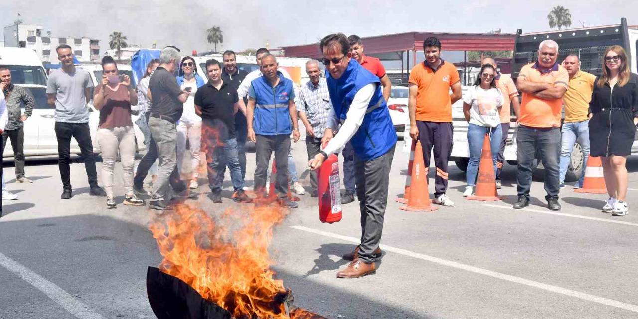 Mersin’de Belediye Personeline Yangın Ve Kurtarma Tatbikatı