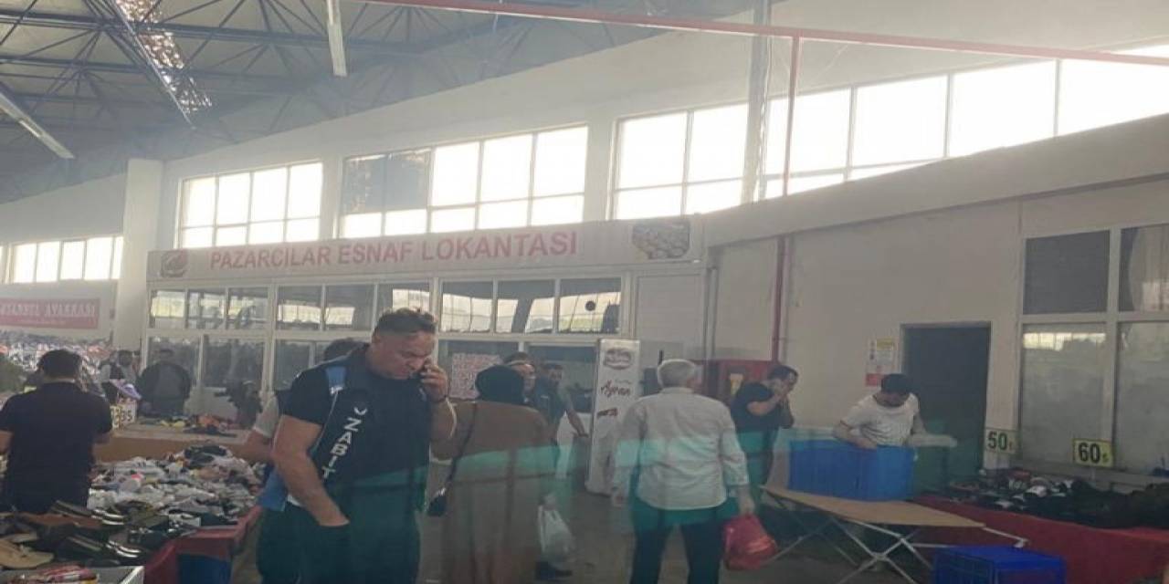 Pazar Yerinde Yangın Paniği, Bir Anda Ortalık Karıştı