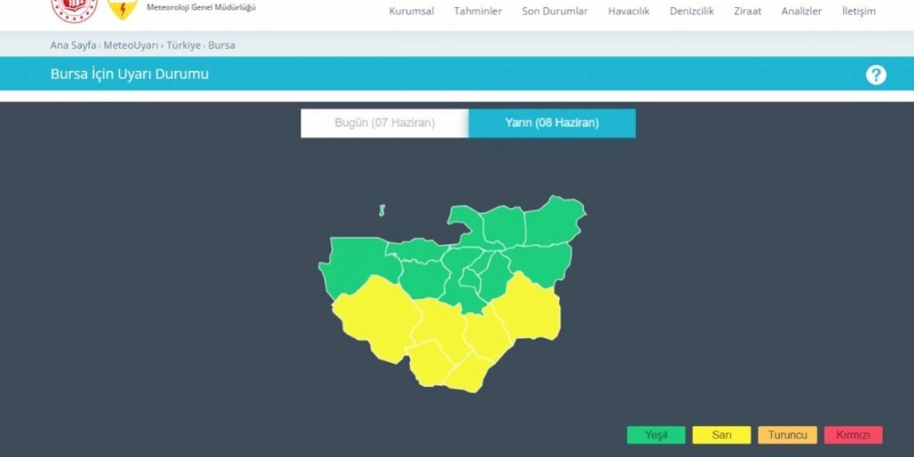 Meteorolojiden Bursa’da 6 İlçe İçin Son Dakika Uyarısı