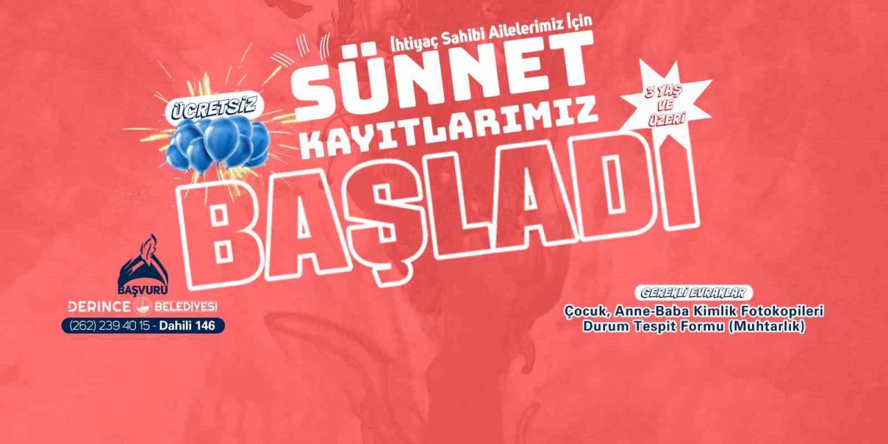 Derince’de Sünnet Şöleni Kayıtları Başladı