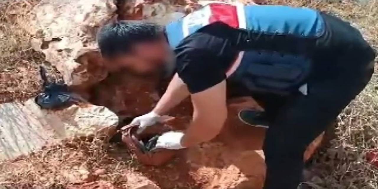 Jandarma Boş Araziye Saklanmış 1 Kilo Eroini Ele Geçirdi
