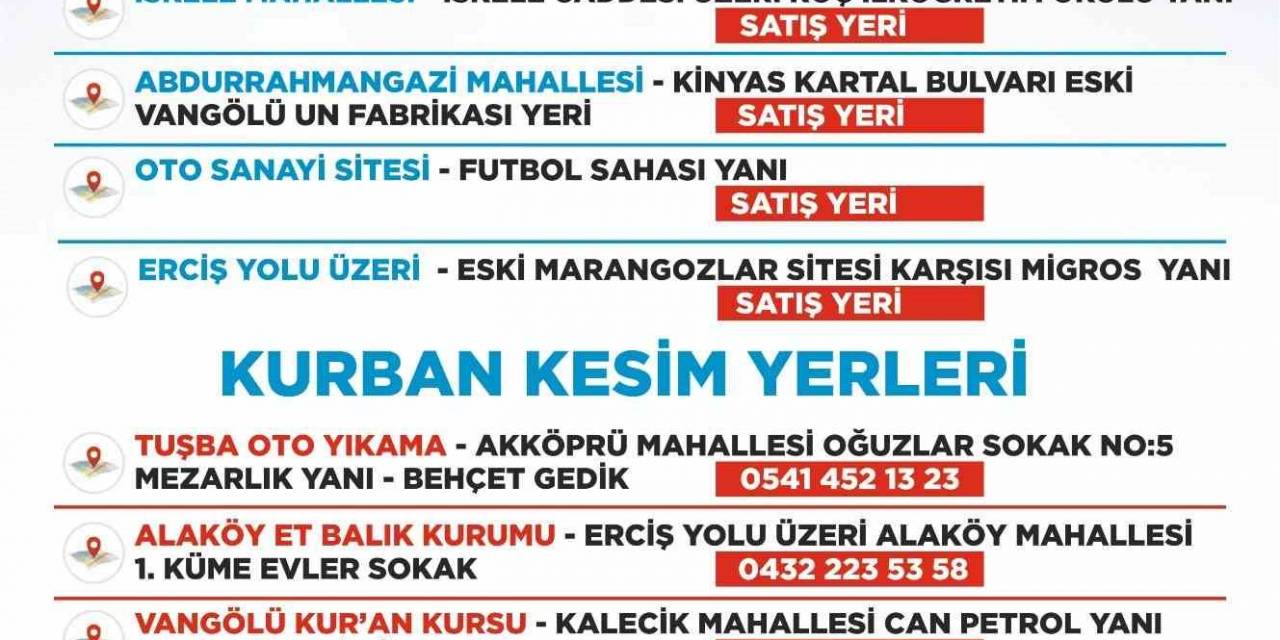 Tuşba’da Kurban Satış Ve Kesim Yerleri Belirlendi