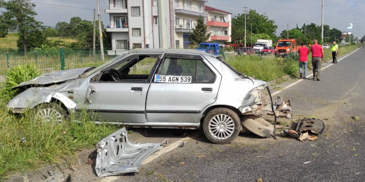 Samsun’da İki Otomobil Çarpıştı: 2 Yaralı