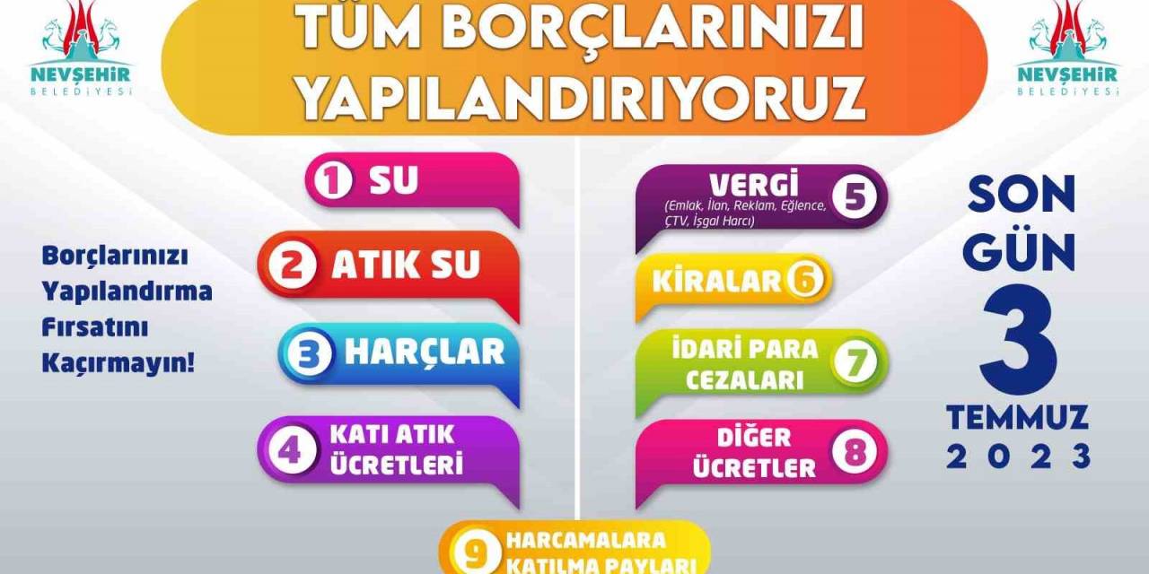 Nevşehir Belediyesinden Yapılandırma Uyarısı