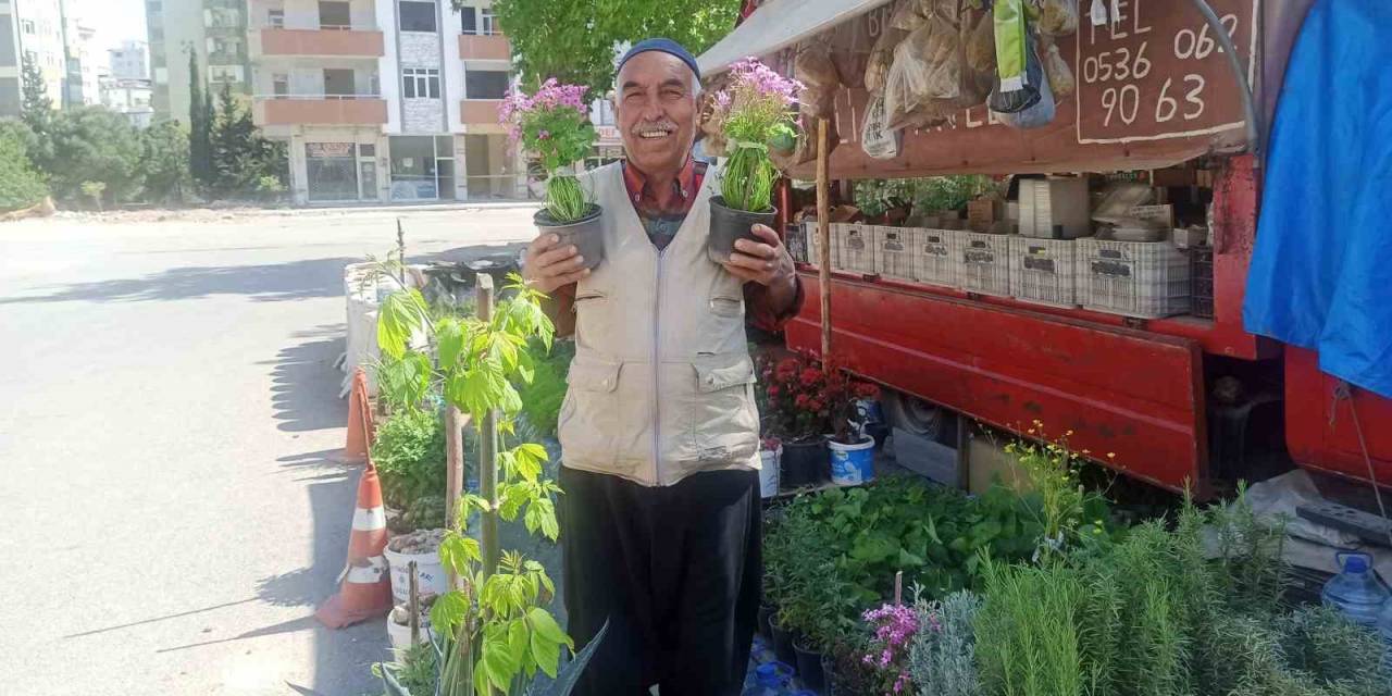Çiçekçi Dede, Kendi Yetiştirdiği Fidelerle Ekonomik Gelir Elde Ediyor