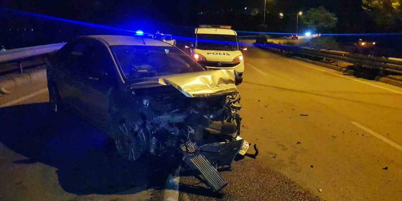 Bariyere Çarpan Otomobil Sürücüsü 2,44 Promil Alkollü Çıktı