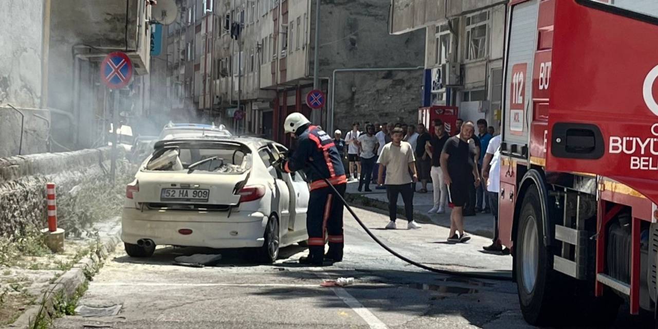 Ordu’da Otomobil Yangını