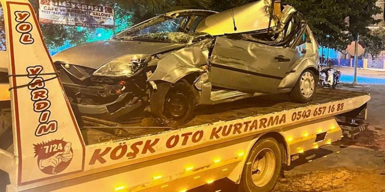 Tırla Çarpışan Otomobil Hurdaya Döndü