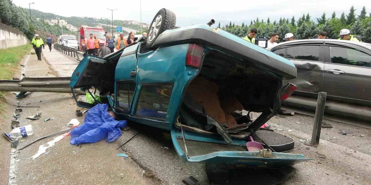 Tem’de Kazaya Karışan Otomobil Hurdaya Döndü: 1 Ölü, 1 Yaralı