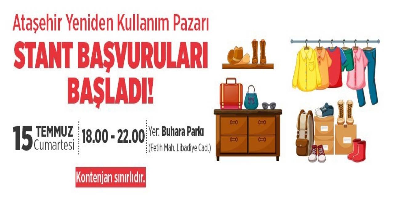 Ataşehir Yeniden Kullanım Pazarı Yaz Boyunca Parklarda Kurulacak