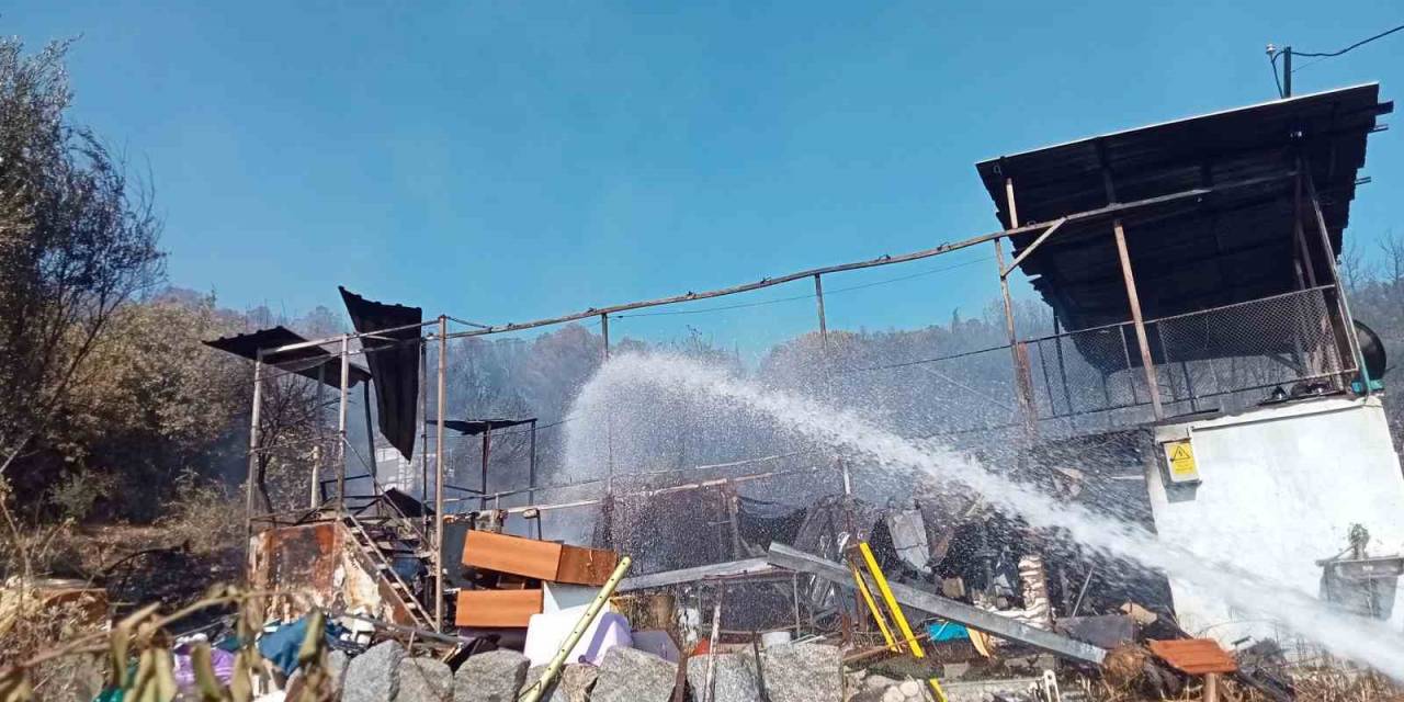 Aliağa’daki Yangında 4 Ev Hasar Gördü, 1’i Tamamen Yandı