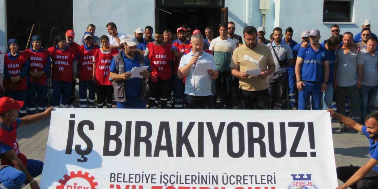 Lüleburgaz Belediyesi İşçilerinden İş Bırakma Eylemi