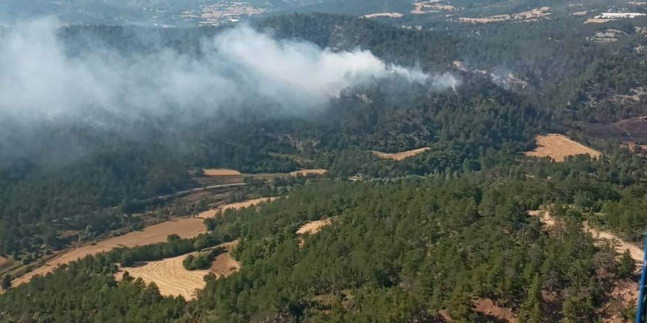 Bolu’daki Orman Yangınına Helikopterler Havadan Müdahale Ediyor