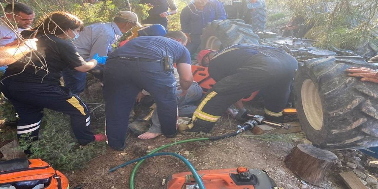 Kırkağaç’ta Traktör Devrildi, 1 Kişi Yaralandı