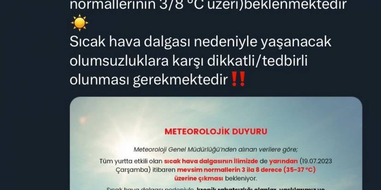 Valilik Uyardı, O Saatlere Dikkat