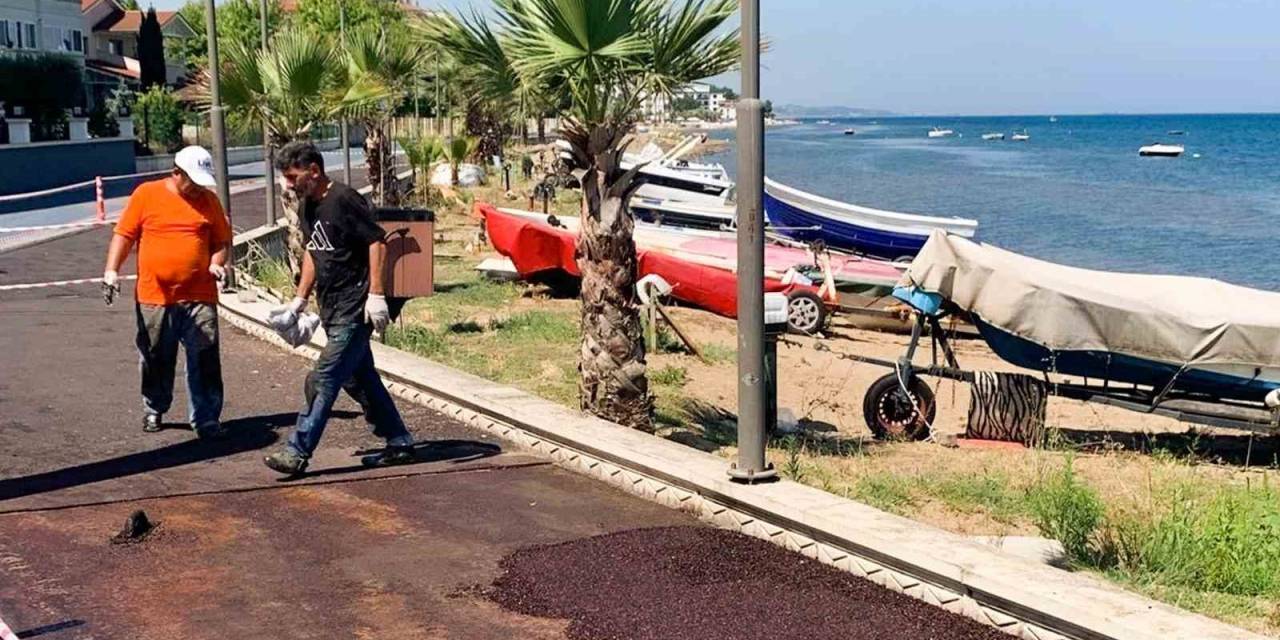 Çiftlikköy Sahilinde Bozulan Kesimler Yenilendi