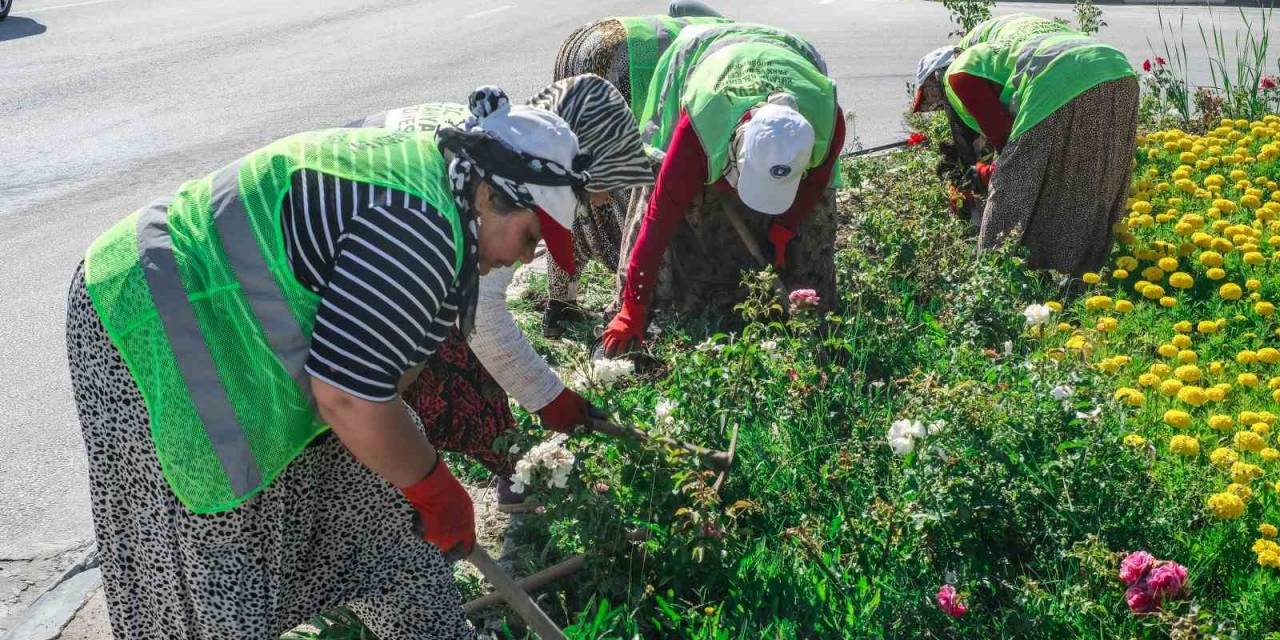 Kütahya Belediyesinden Sosyal Alanlarda Bakım, Temizlik Çalışması Ve Çiçek Dikimi