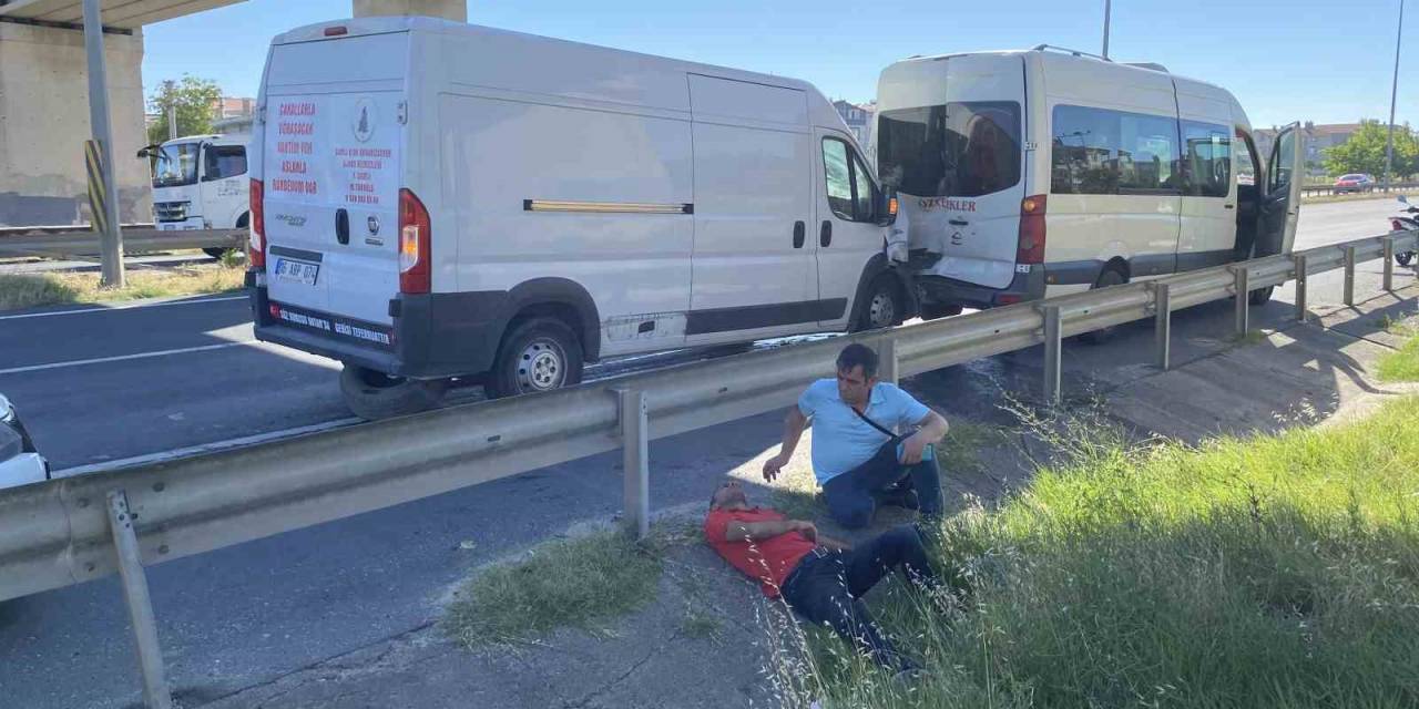 Ergene’de Trafik Kazası: İşçi Servisi Şoförü Yaralandı