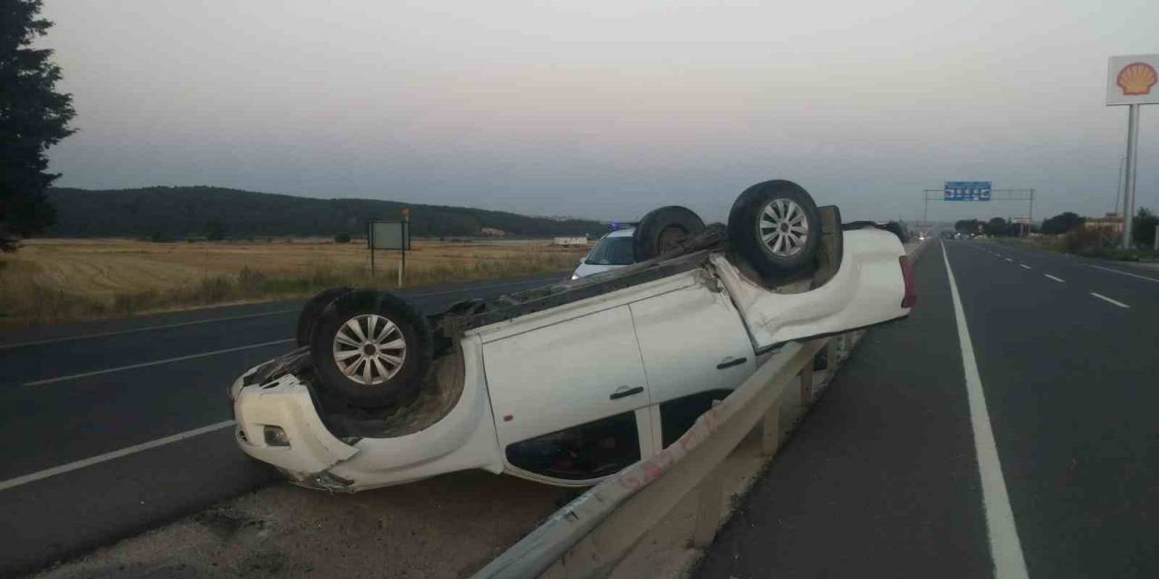 Keşan’da Kontrolden Çıkan Kamyonet Takla Attı: 1 Yaralı