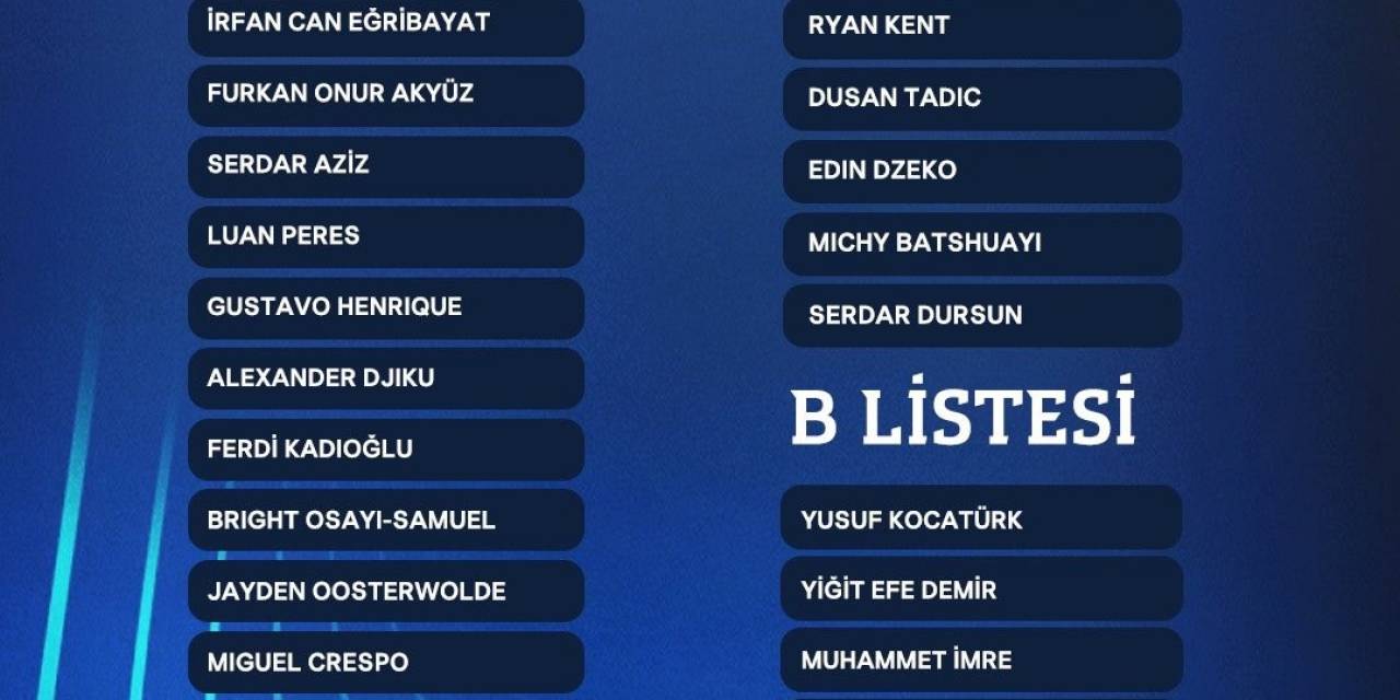 Fenerbahçe’nin Zimbru Chisinau Maçı Kadrosu Belli Oldu