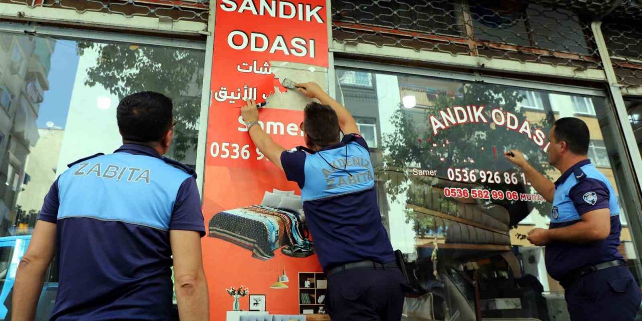 Mersin’de Arapça Yazılı Tabela Ve Reklamlar Kaldırılıyor