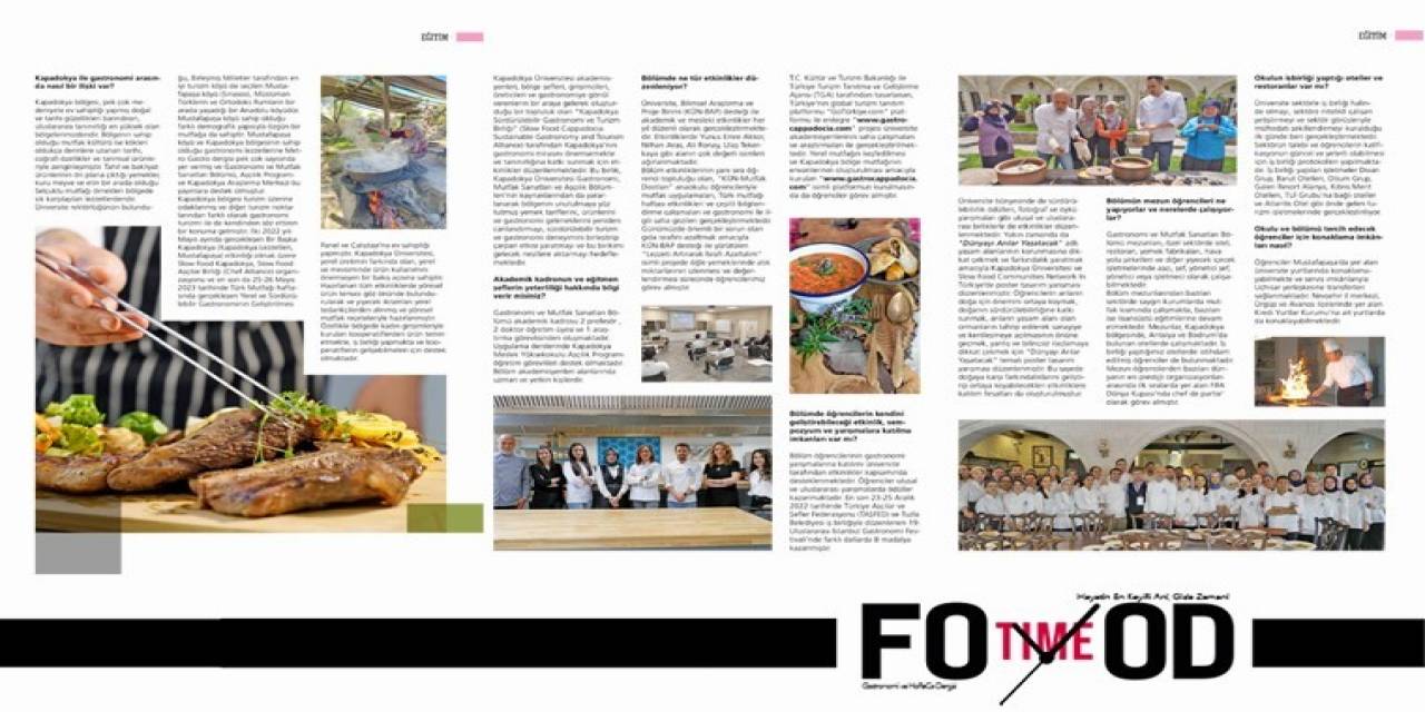 Kün Gastronomi Ve Mutfak Sanatları Bölümü Food Time Dergisi’nde Yer Aldı