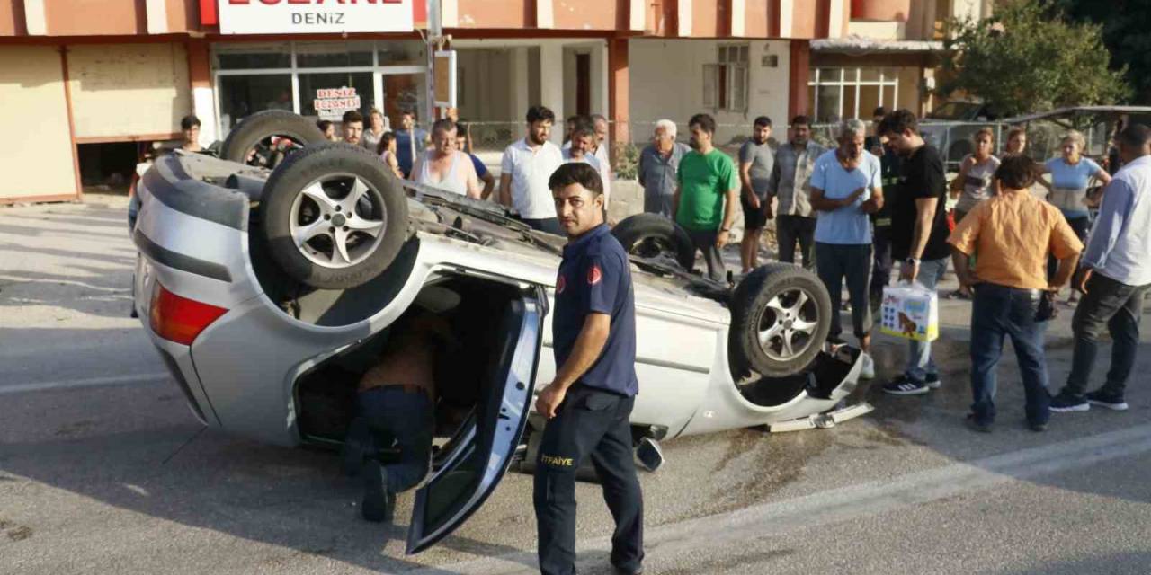 Otomobiliyle Takla Attı, Burnu Kanamadan Aracından Çıktı