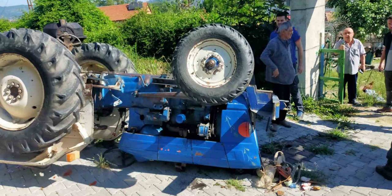 Harç Tankerini Bağladığı Traktörüyle Takla Attı: 1 Yaralı