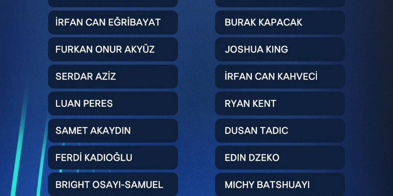 Fenerbahçe’nin Zimbru Maçı Kamp Kadrosu Açıklandı
