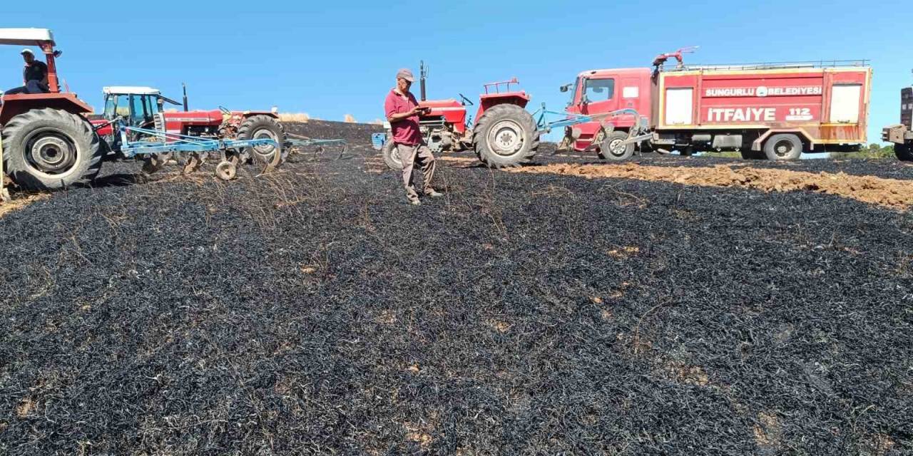 Çorum’da 60 Dönümlük Buğday Tarlası Kül Oldu