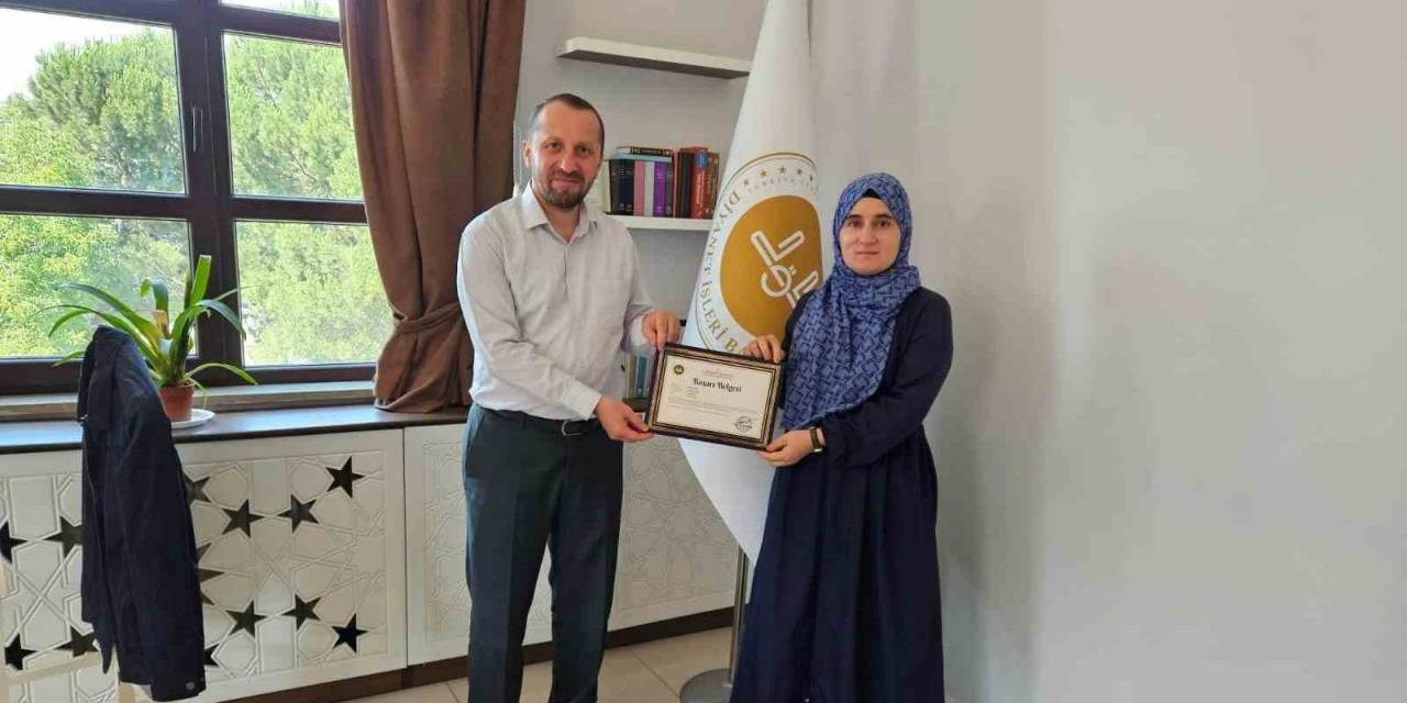 Deprem Bölgesinde Görev Alan Simav Müftülük Personeline Başarı Belgesi