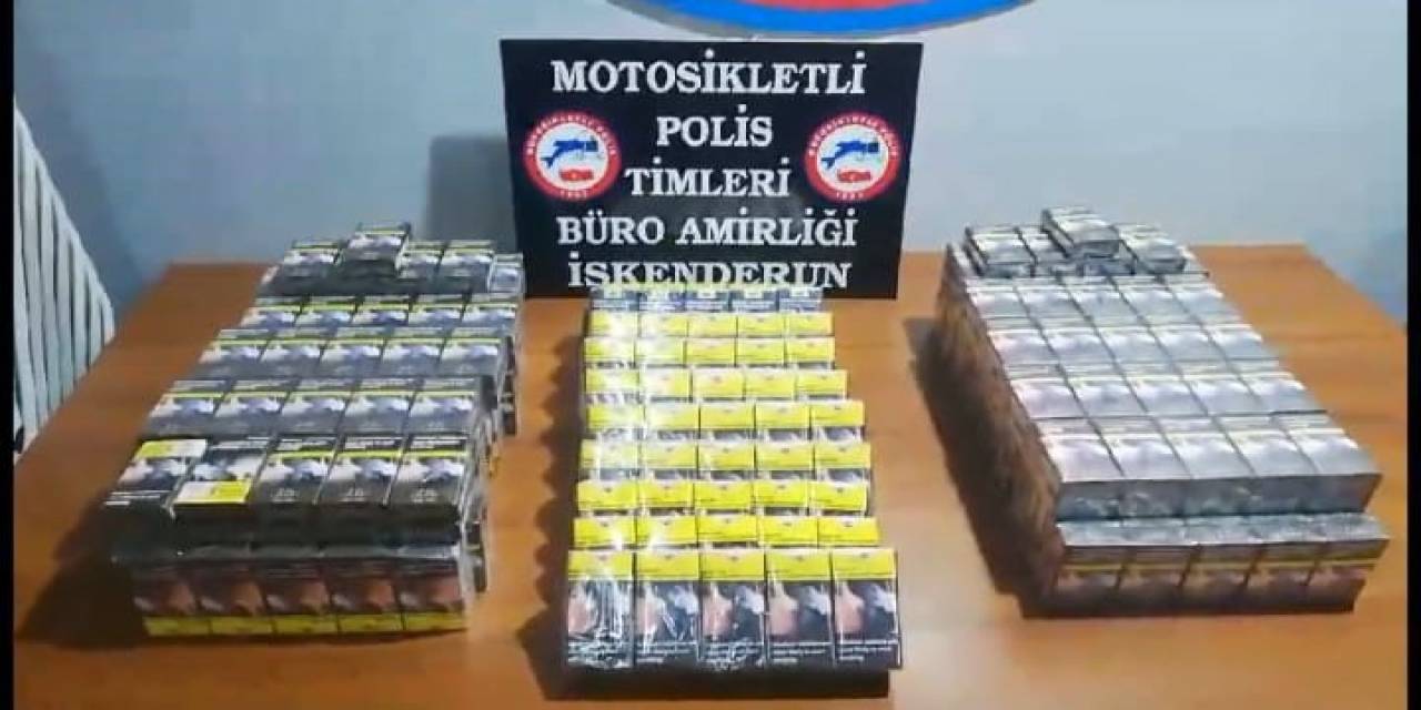 Kovalamaca Sonucu Yakalanan Sürücünün Motosikletinden Kaçak Sigara Çıktı