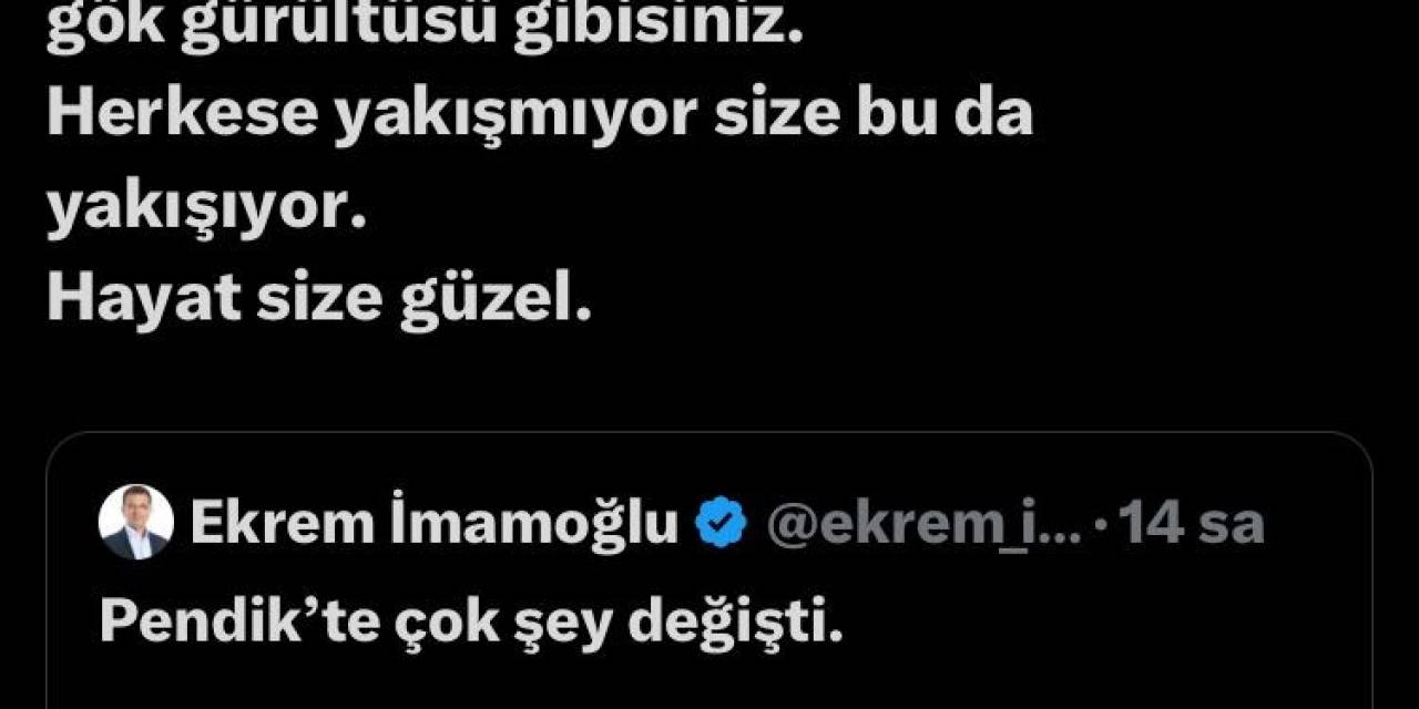 Pendik Belediye Başkanı Cin’den İmamoğlu’nun Paylaşımına Manidar Cevap