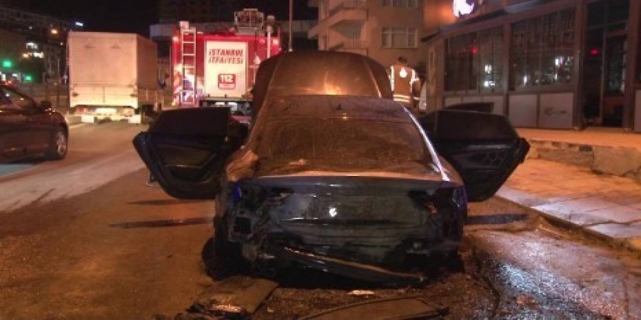 Pendik’te Yakıt Kaçağı Olan Araç Alev Alev Yandı