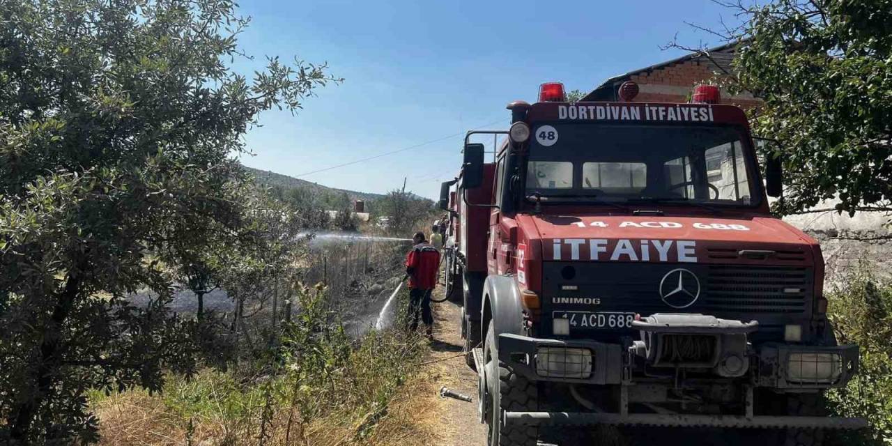 Bolu’da Otluk Alandaki Yangın Büyümeden Söndürüldü