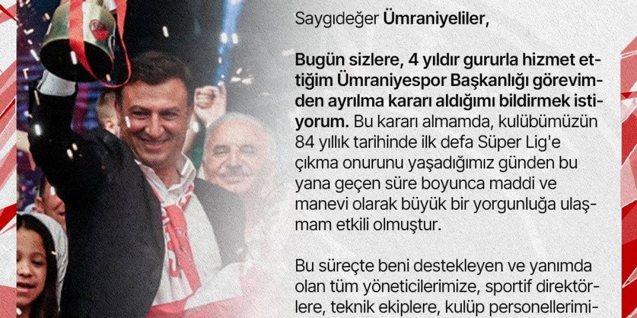 Ümraniyespor Başkanı Tarık Aksar, Görevini Bıraktı