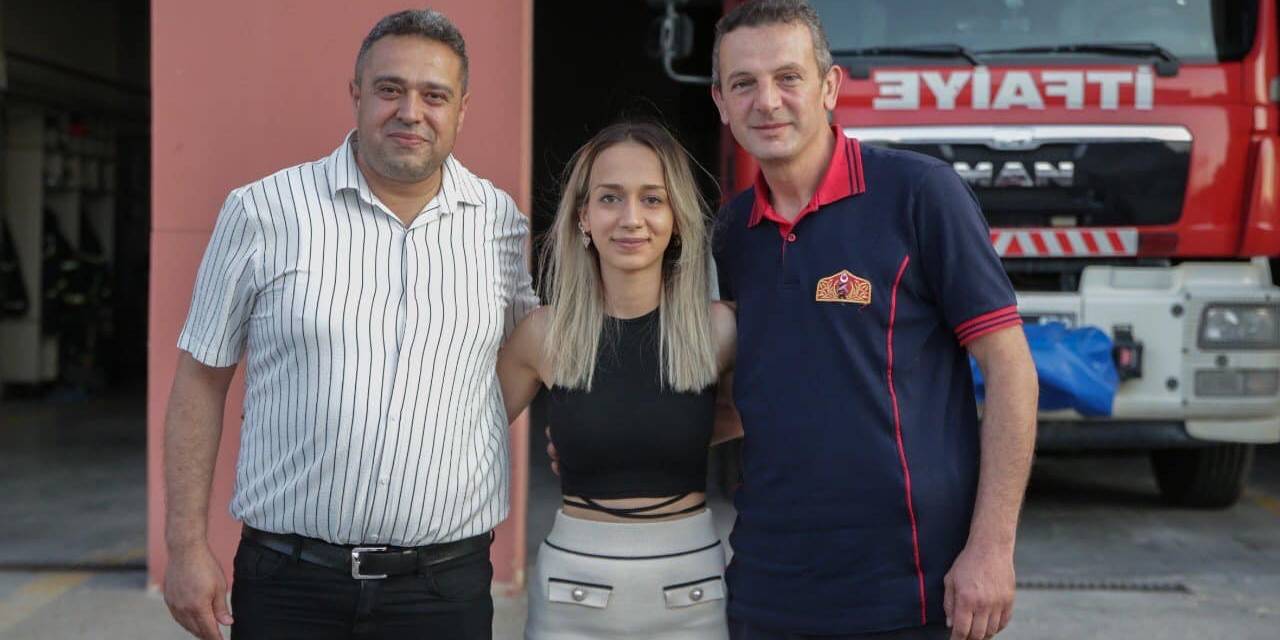 Enkazdan Sağ Kurtarılan Şevval’den İtfaiye Erlerine Teşekkür Ziyareti