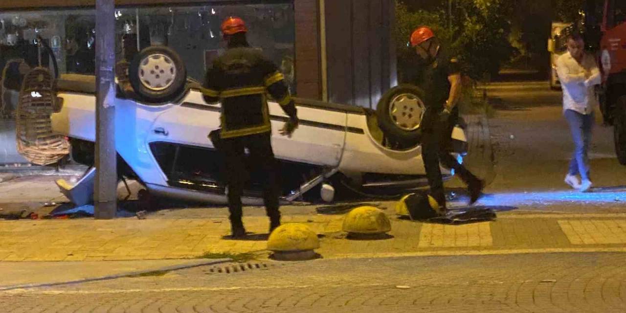 Alkollü Sürücü Karşı Şeride Geçerek Takla Attı: 2 Yaralı