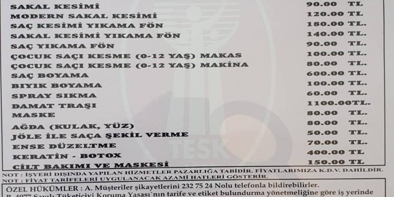 Berber Fiyatlarına Zam