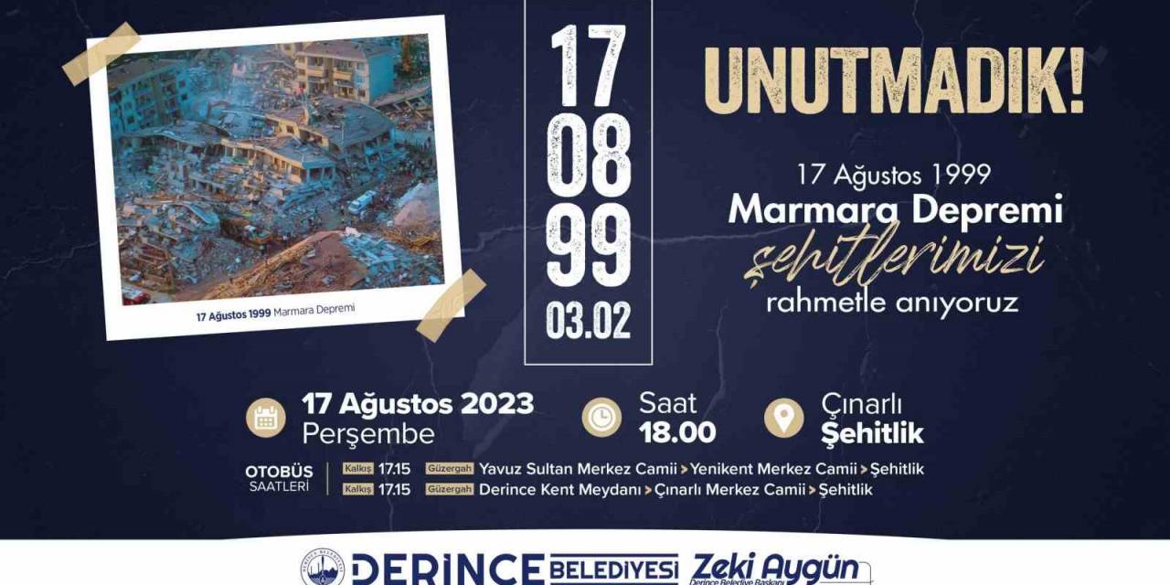 1999 Depreminin 24. Yıldönümünde Hayatını Kaybedenler Anılacak