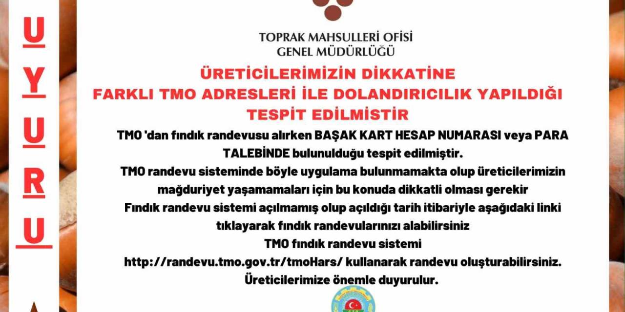 Fındık Üreticilerine ‘Dolandırıcılık’ Uyarısı
