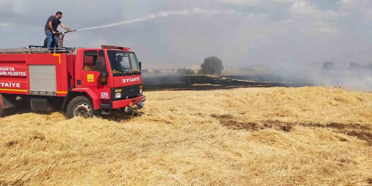 Konya’da Arazi Yangını Ormana Sıçramadan Söndürüldü