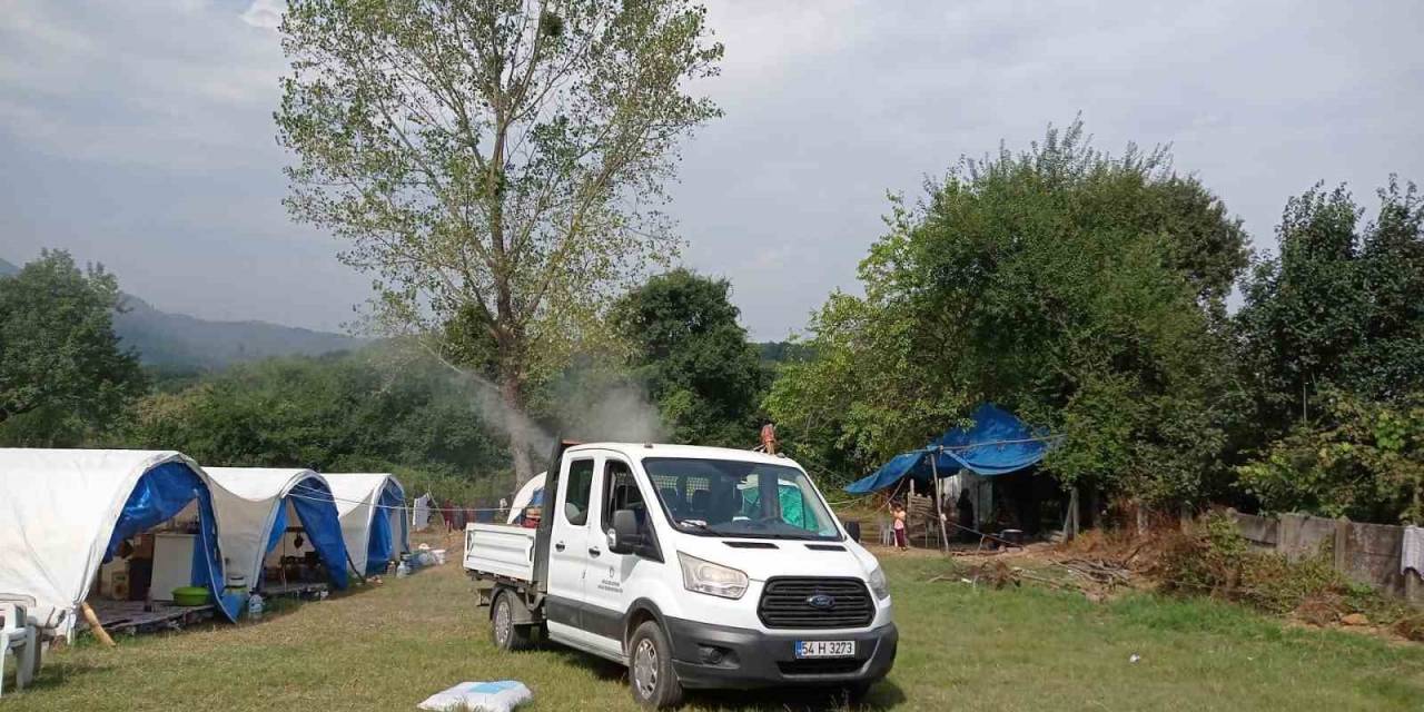 Fındık İşçilerinin Çadırları İlaçlandı
