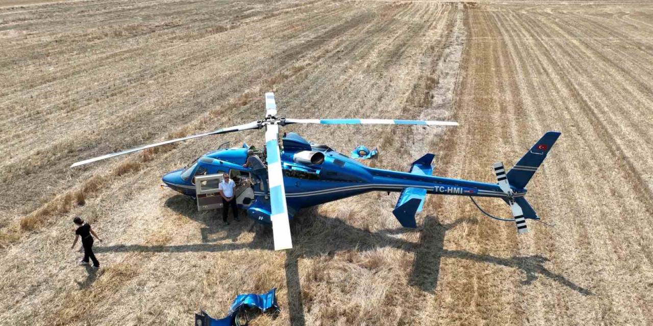 Hattat’ın Helikopteri Tarlaya Zorunlu İniş Yaptı