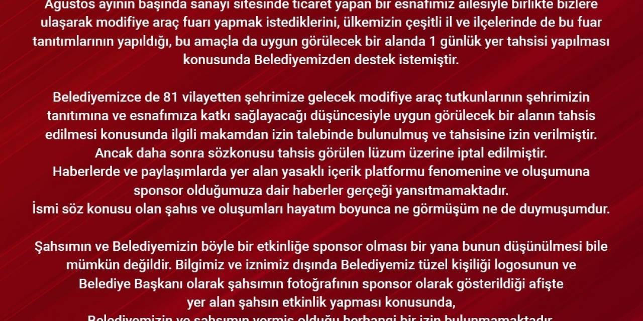Başkan Alan’dan Sponsorluk İddialarına Sert Tepki
