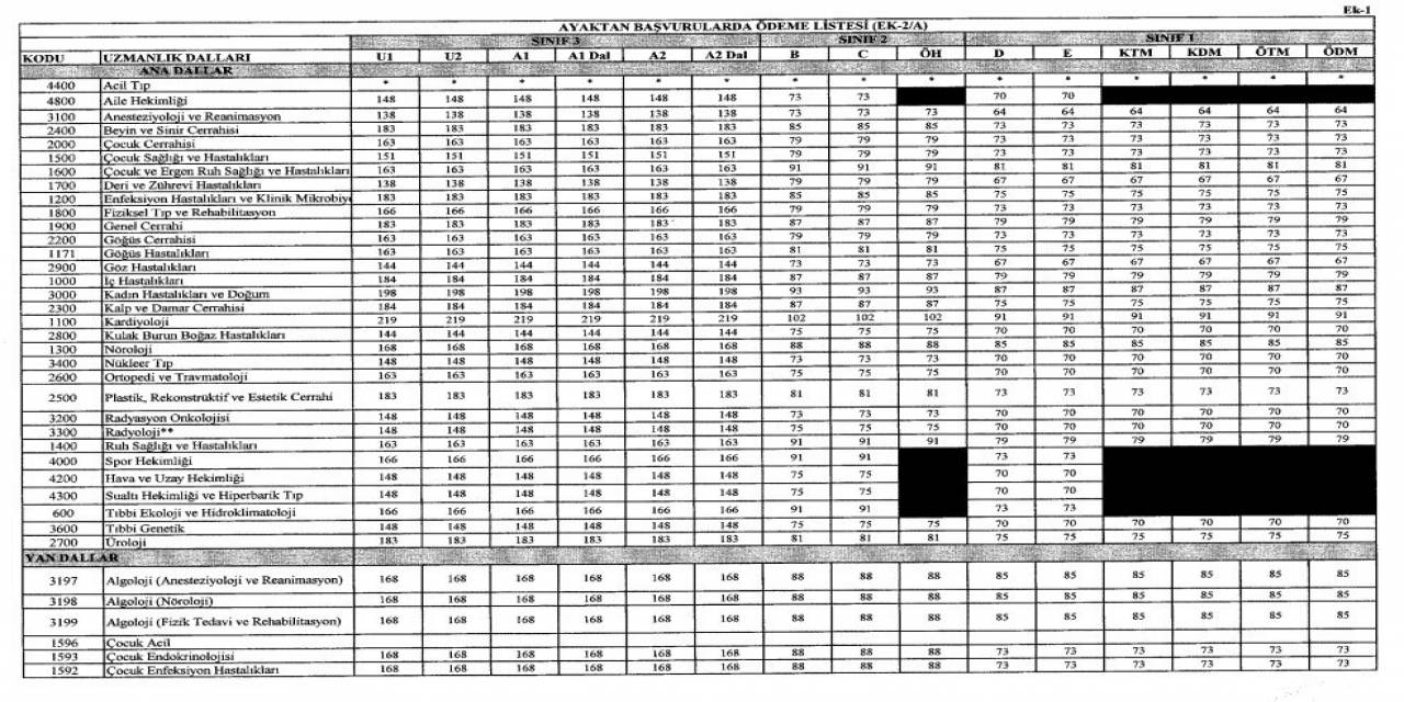 Bazı Uzmanlık Dallarının Muayene Ücretlerinde Yüzde 50 Zam Yapıldı