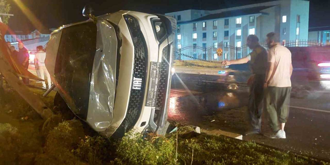 Erzurum’daki Trafik Kazasında Faciadan Dönüldü