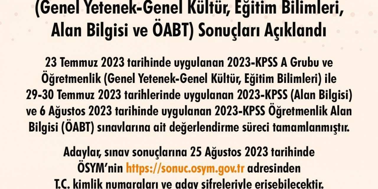 Kpss Sonuçları Açıklandı